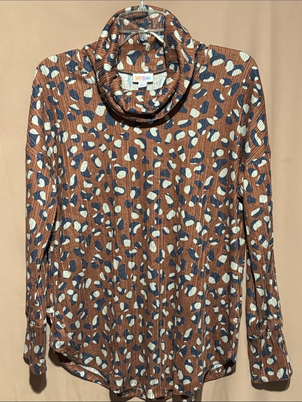 LuLaRoe Aubrey Brown Ribbed Long Sleeve Turtleneck